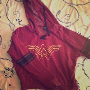 Wonder Woman cropped pink hoodie